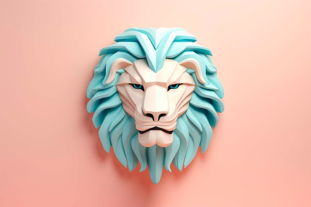 Free Photo ferocious lion head in studio