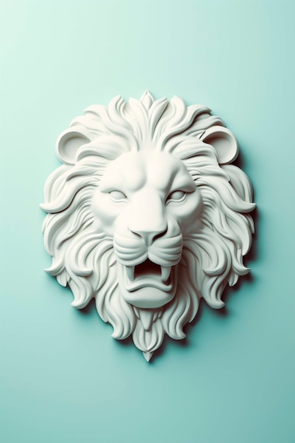 Free Photo ferocious lion head in studio