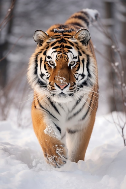 Free Photo ferocious tiger winter season