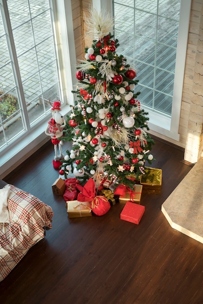 Festive christmas decorated home