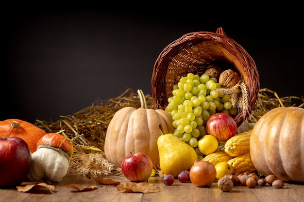 Free Photo festive cornucopia assortment with delicious foods