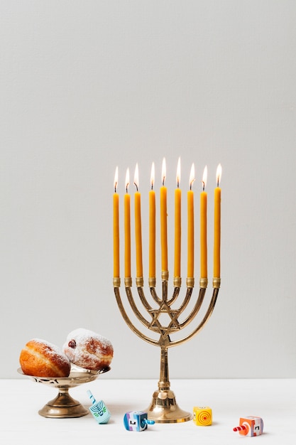 Free Photo festive hanukkah candleholder