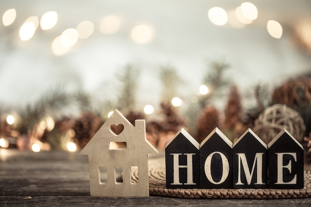 Festive  lights with the inscription home