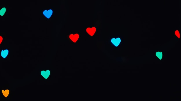 Free photo few heart-shaped lights