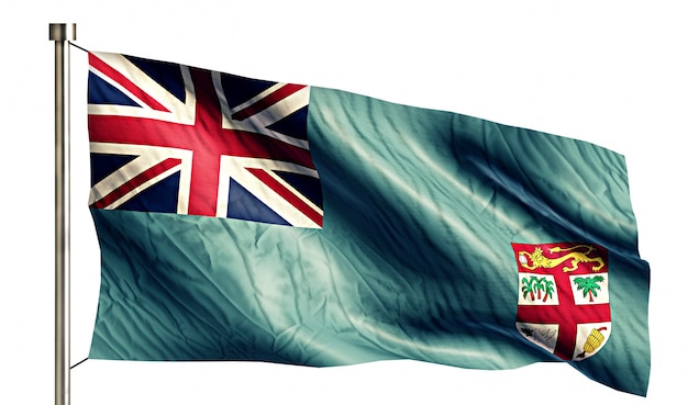 Fiji National Flag Isolated 3D White Background