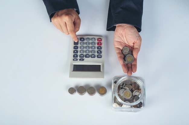 finance and accounting concept. business woman working on desk