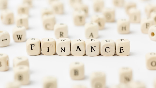 Free Photo finance written in scrabble letters