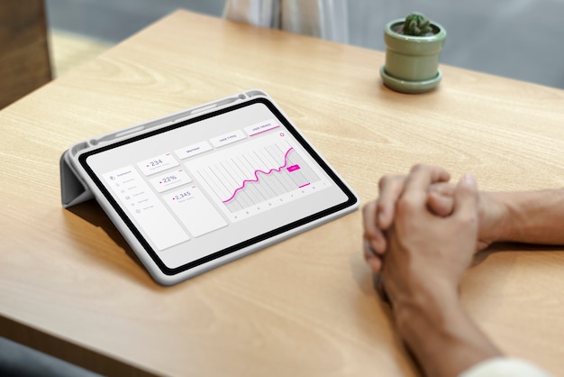 Free Photo financial graph of the stock market on a tablet