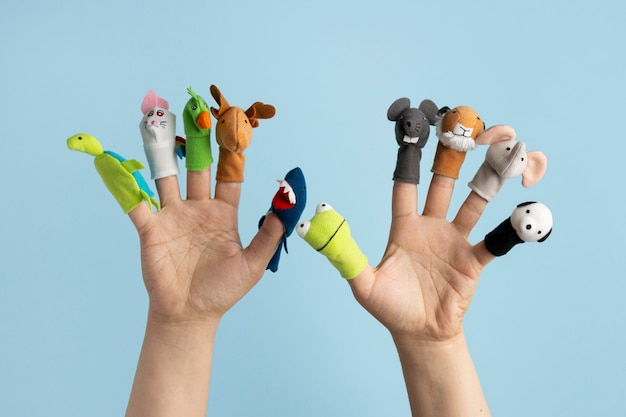 Free Photo finger puppets show composition