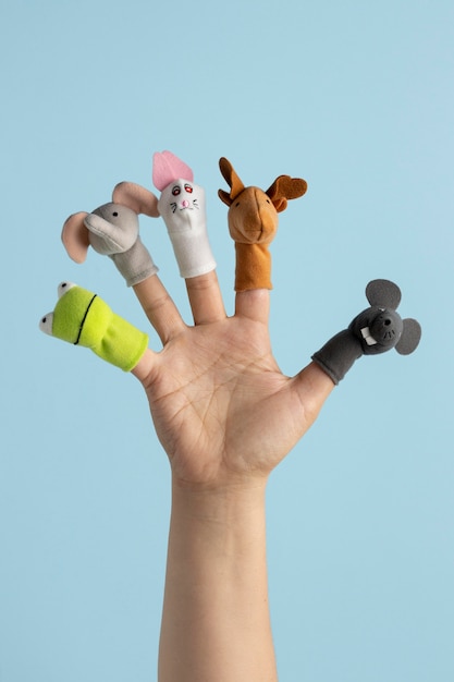 Free photo finger puppets show composition