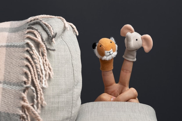 Finger puppets show composition