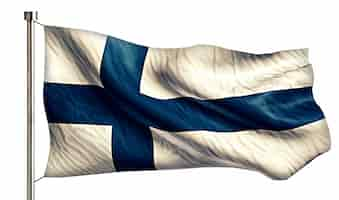 Free photo finland national flag isolated 3d white background