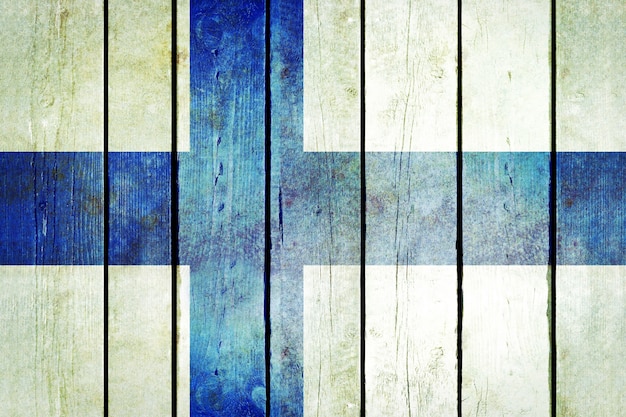 Free photo finland wooden grunge flag.