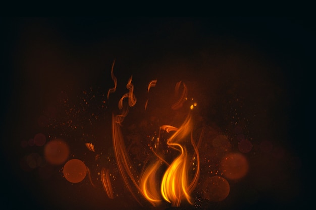 Free Photo fire flame in black background