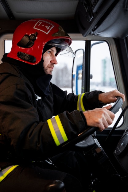 Firefighter ready for his mission