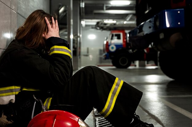 Firefighter ready for his mission