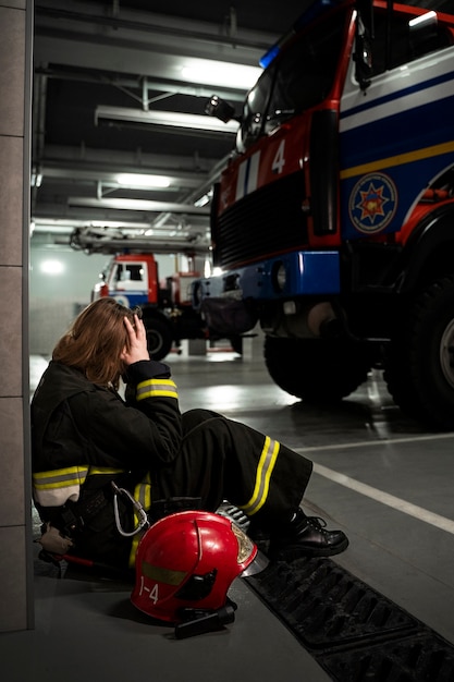 Firefighter ready for his mission