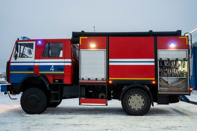 Firefighters truck ready for his mission