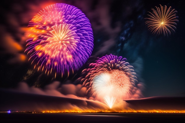 Free Photo fireworks in the night sky with a dark background