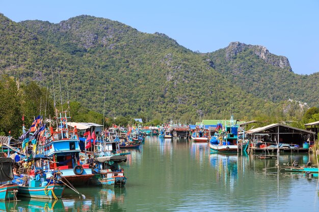 Fisherman village in Pran Buri near Hua Hin Thailand