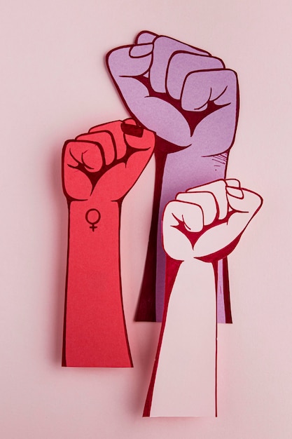 Free Photo fists in the air women power