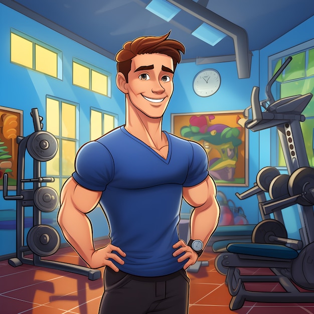 Fit cartoon character training