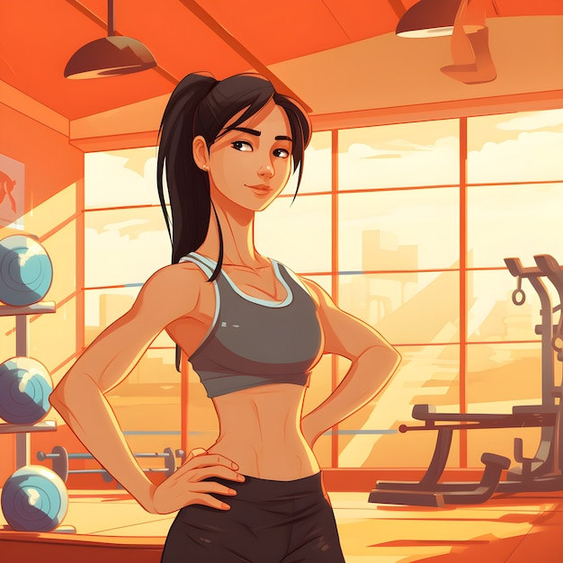 Fit cartoon character training