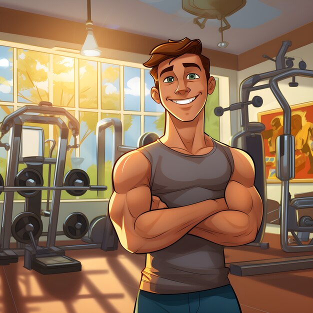 Fit cartoon character training