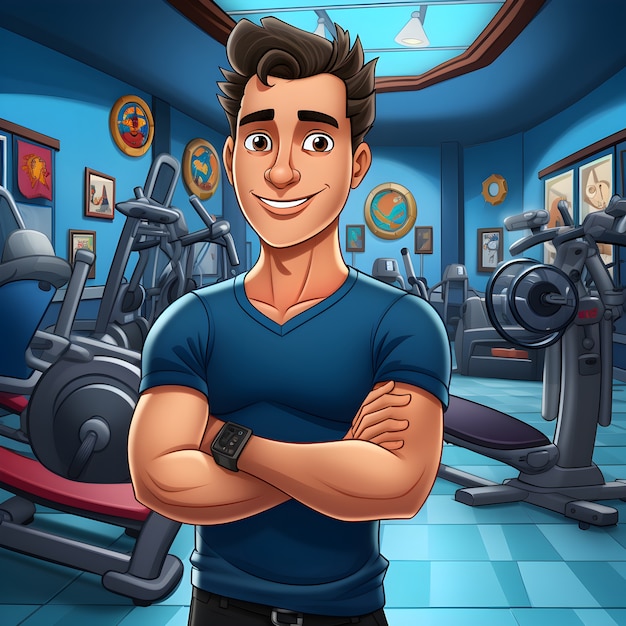 Fit cartoon character training