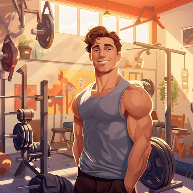 Fit cartoon character training