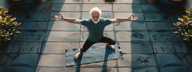 Free Photo fit man practicing yoga