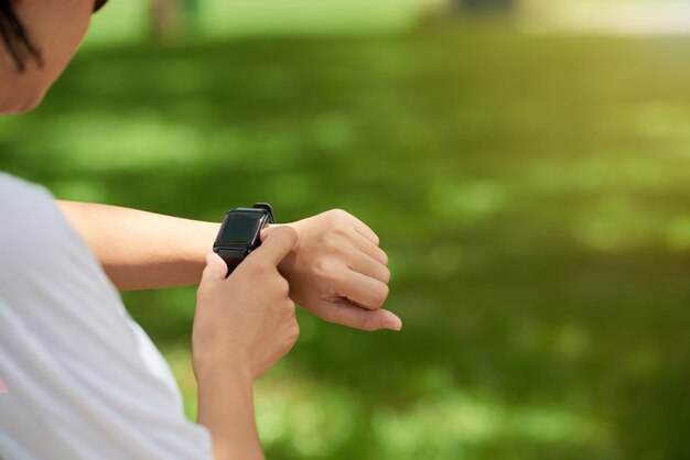 Fitness Watch on Womans Wrist