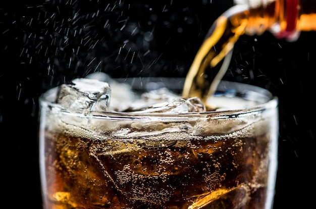 Free photo fizzy cola drink macro shot