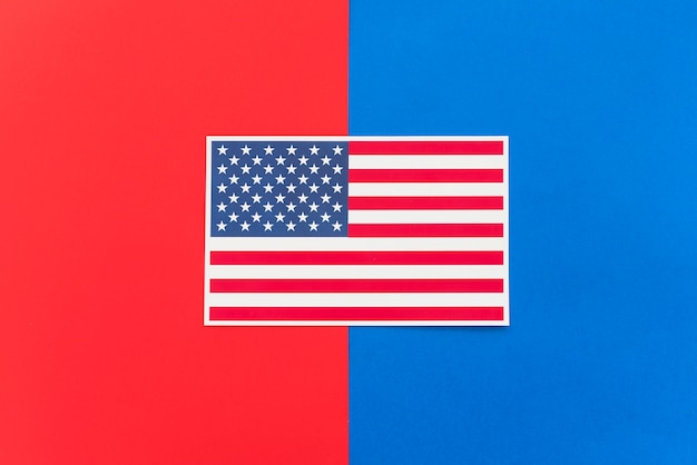 Free photo flag of america on bright colored surface