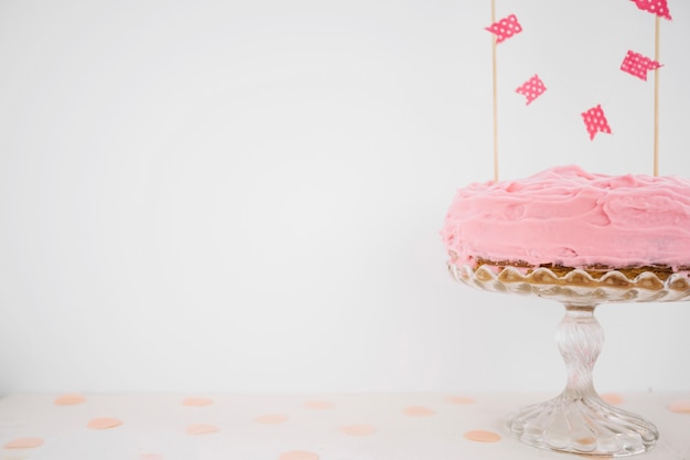 Flag garland over cake