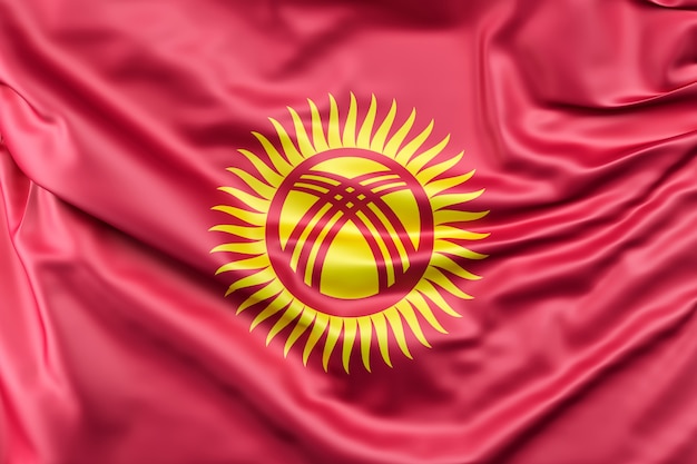 Free photo flag of kyrgyzstan