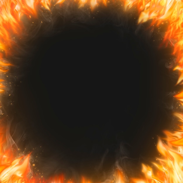 Free Photo flame frame background, black realistic fire image