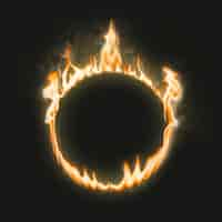 Free photo flame frame, circle shape, realistic burning fire