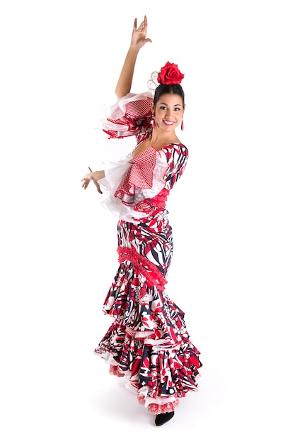 Free Photo flamenco dancer in beautiful dress