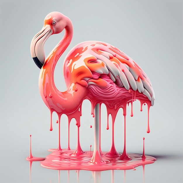 Free Photo flamingo bird melting