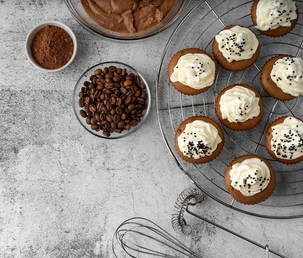 Free photo flat lay arrangement of tasty food and ingredients