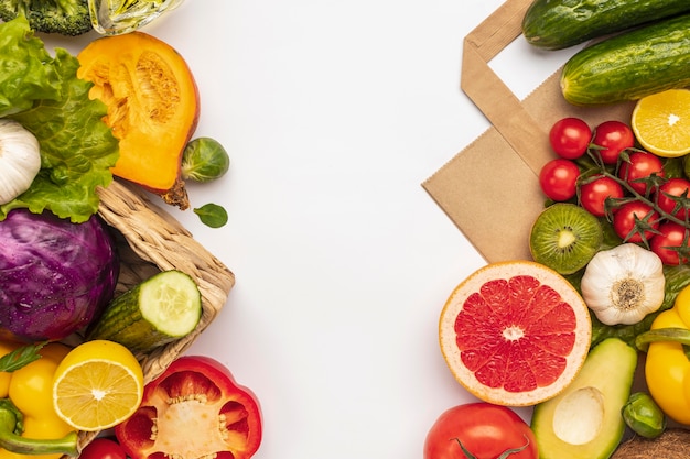 Flat lay of assortment of vegetables