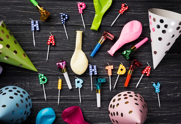 Free Photo flat lay assortment with party decorations