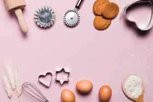 Free photo flat lay bakery composition with copyspace