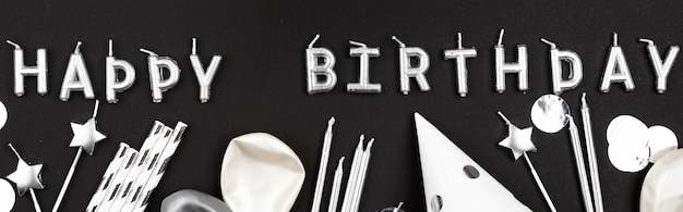 Free Photo flat lay birthday elements arrangement