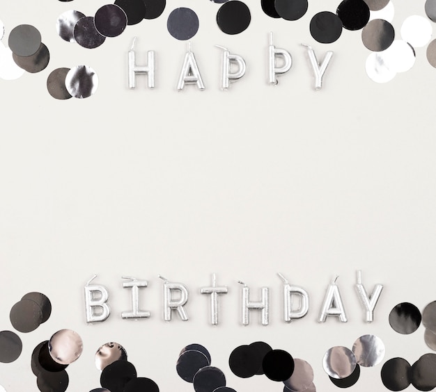 Flat lay birthday frame with copy-space