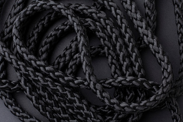 Free Photo flat lay close-up of rope texture composition