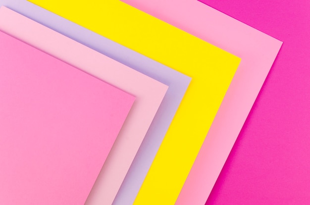 Free photo flat lay of colorful arranged paper sheets