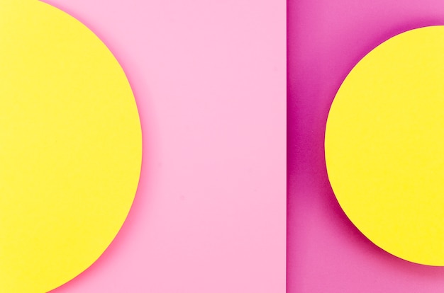 Free photo flat lay of colorful paper circles