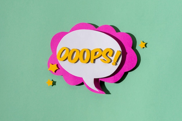 Free photo flat lay comics speech bubble assortment